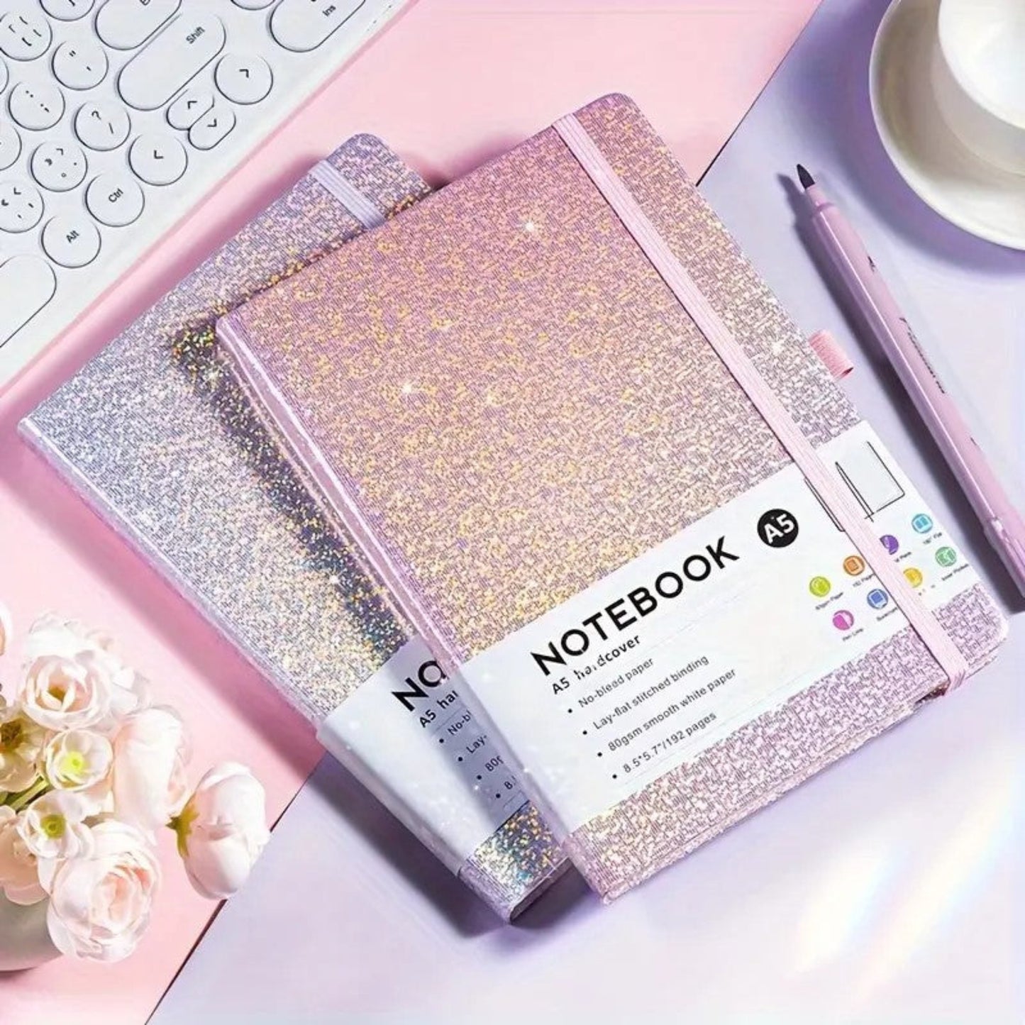 A5 Hardcover Notebook - Glitter